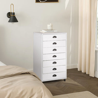 Modern 7-drawer mobile storage unit ideal for organizing files and stationery in NZ workspaces.