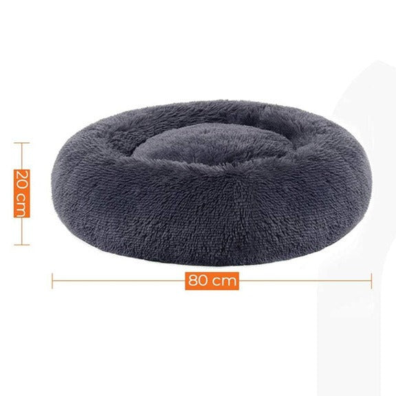 Fluffy Calming Pet Bed Large - Dark Grey