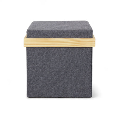 Modern dark grey ottoman with functional tray lid and foldable design for NZ lifestyles.