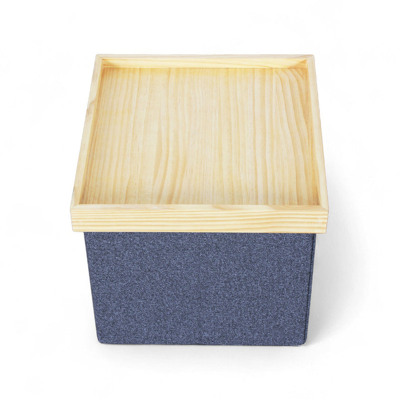 Mazie dark grey tray top folding ottoman – compact and practical furniture for New Zealand use.