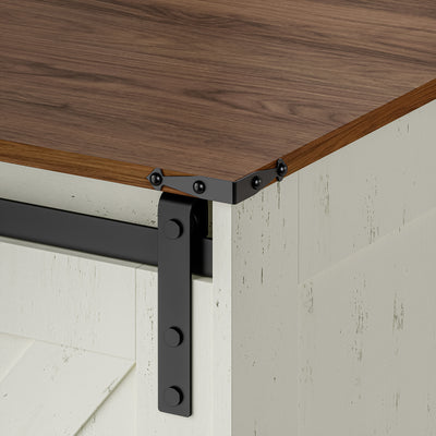 Close-up detail of Mila 4 Drawer Wide Dresser finish and handle