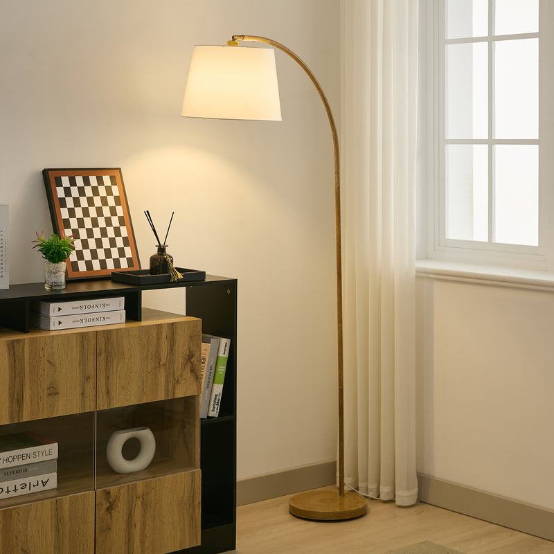 Natural Metal Arc Floor Lamp