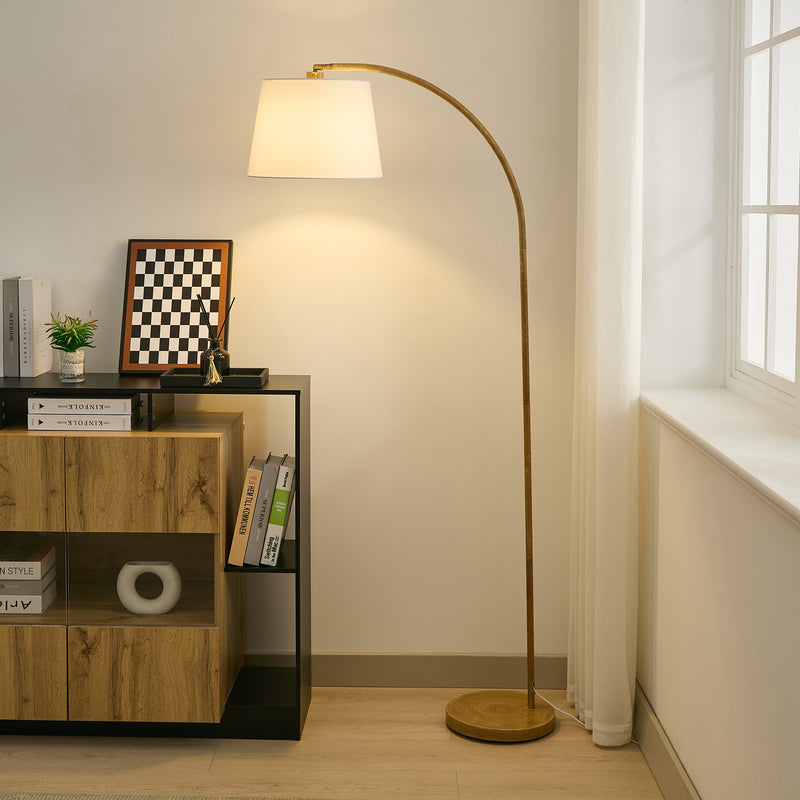 Natural Metal Arc Floor Lamp