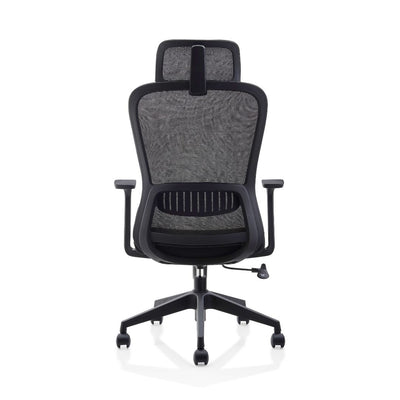 Adjustment features of Black Office Mesh Chair with Head Rest including tilt and height controls