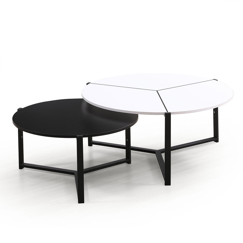 Side view of Orbit Duo Coffee Table – modern compact table for NZ homes