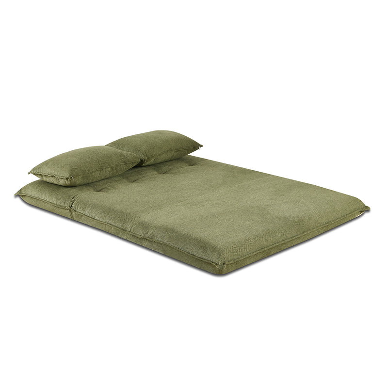 Practical and elegant Overlap Sofa Bed in dark green, great for NZ apartment living