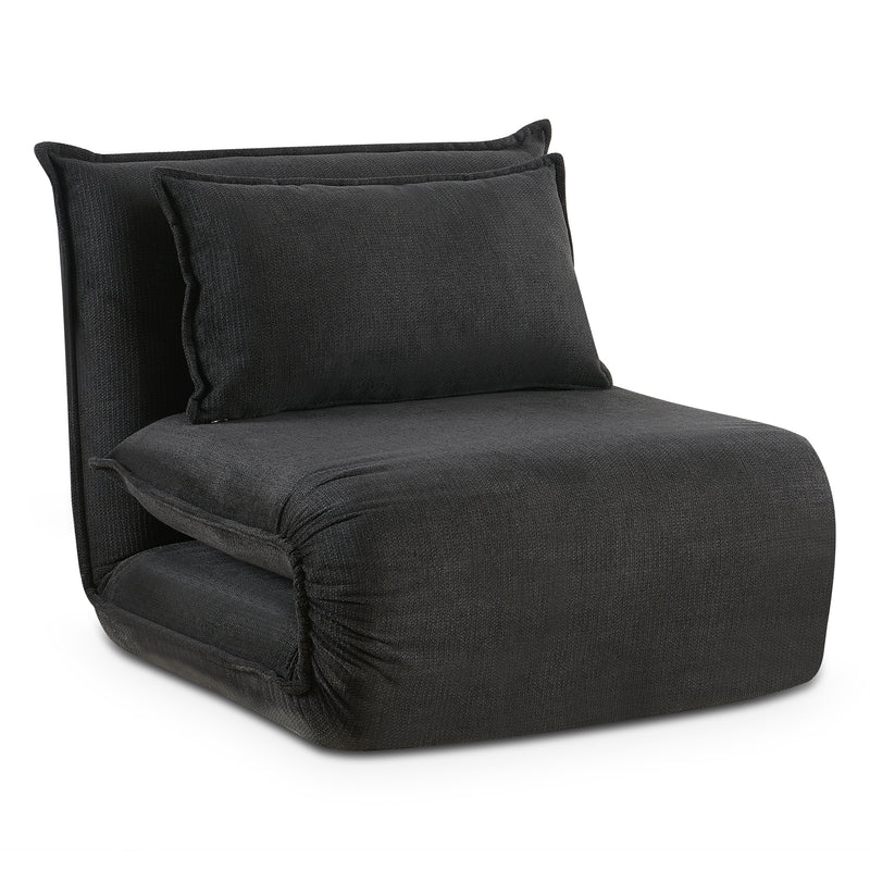 Overlap Sofa Bed Single in dark grey, a compact and stylish solution for New Zealand homes.
