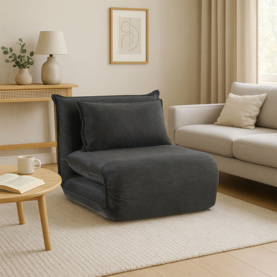 Dark grey single sofa bed offering modern design and everyday functionality in NZ.
