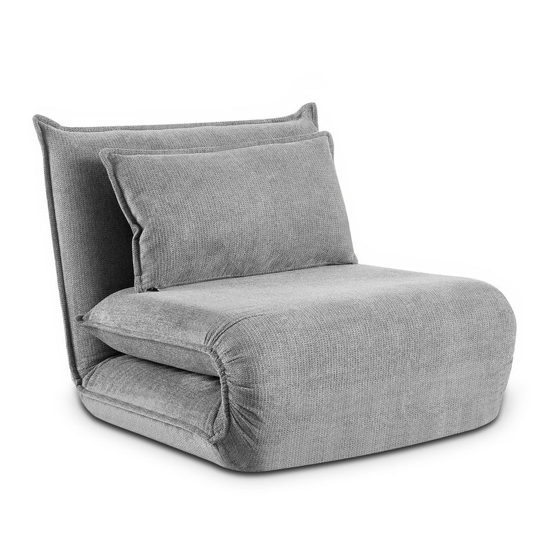 Overlap Sofa Bed Single in light grey, a sleek and compact choice for New Zealand homes.