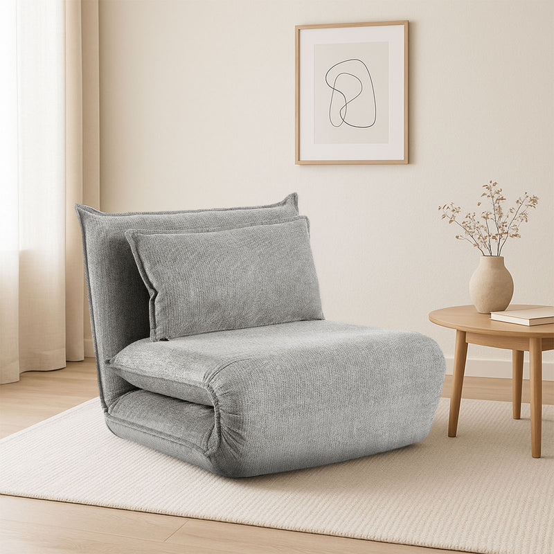 Single-size light grey sofa bed designed for comfort and convenience in NZ interiors.