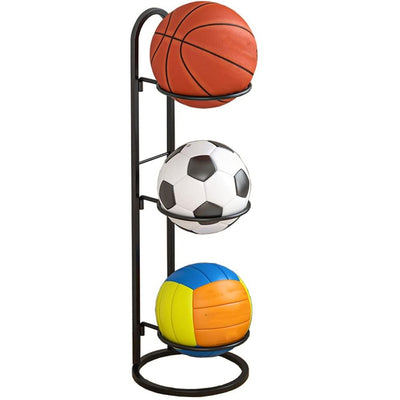 3-Tier Ball Holder Storage Rack Organiser Black