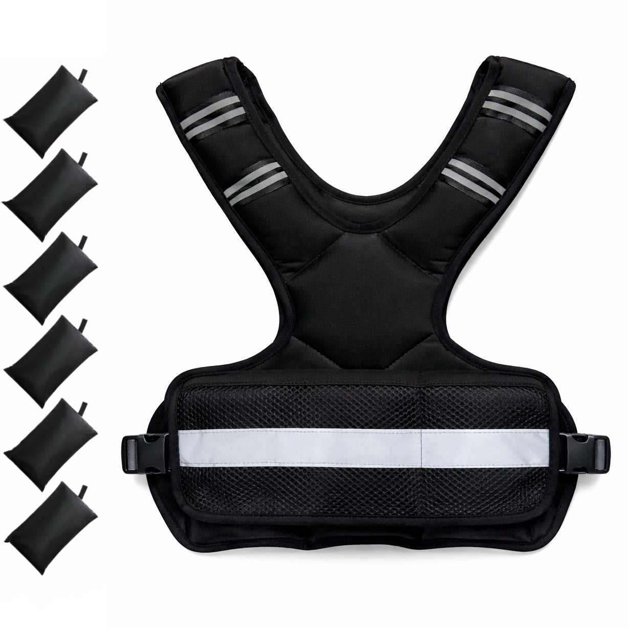 DynaSpace Adjustable Weighted Vest 1.8-4.5KG - Iron Sand & Reflective ...