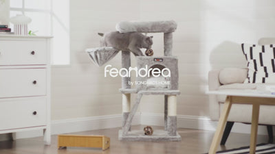 Cat Tree 96cm Tall - Light Grey