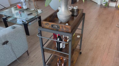 Vasagle Bar Cart Industrial Style - Brown and Black