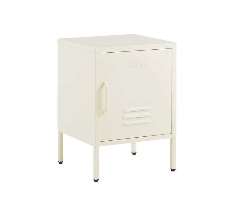 Front view of Rainbow Bedside Table Locker in cream color.