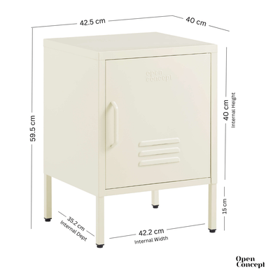 Rainbow Bedside Table Locker - Cream – Space General