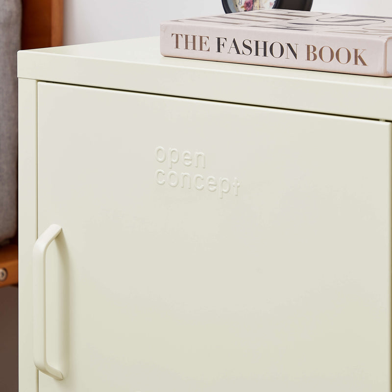 Top view of Rainbow Bedside Table Locker in cream showing the tabletop surface.