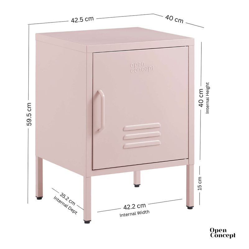 Rainbow Bedside Table Locker - Pink