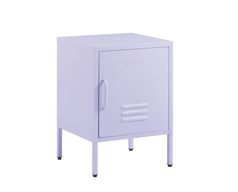 "Front view of Rainbow Bedside Table Locker in Purple"