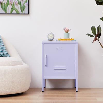 "Open drawer of Purple Rainbow Bedside Table Locker showing spacious interior"