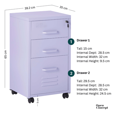 Rainbow File Storage Mobile Cabinet - Purple