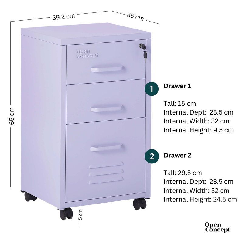 Rainbow File Storage Mobile Cabinet - Purple