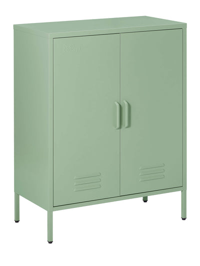 Front view of Rainbow Sideboard Storage Locker in green, showcasing its modern design and storage capacity.