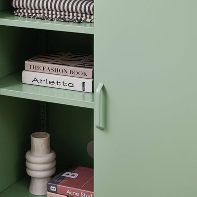 Top view of the green Rainbow Sideboard Storage Locker, showing the spacious top surface.
