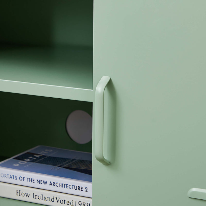 Top view of the green Rainbow Steel Storage Locker, showcasing its compact and efficient design.