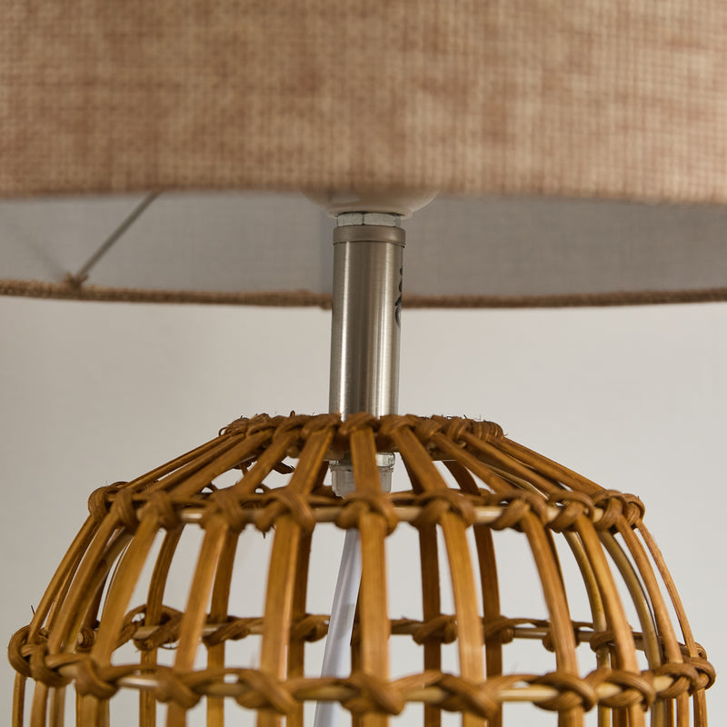 Relaxed-style natural rattan lamp with weave design – versatile for NZ interiors