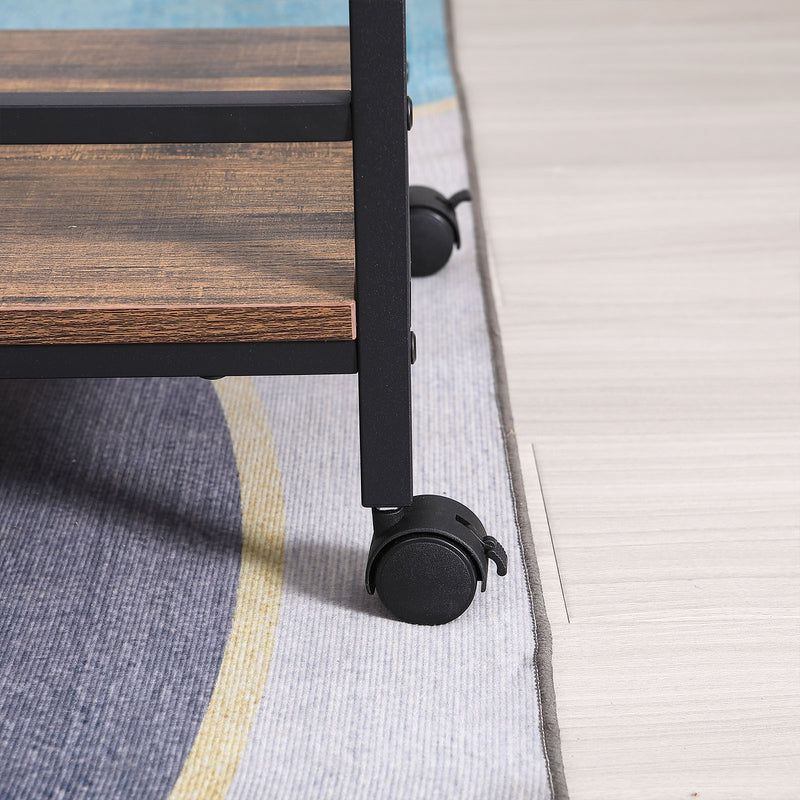 Close-up of wheels and metal frame on rolling bar cart – smooth mobility for NZ use