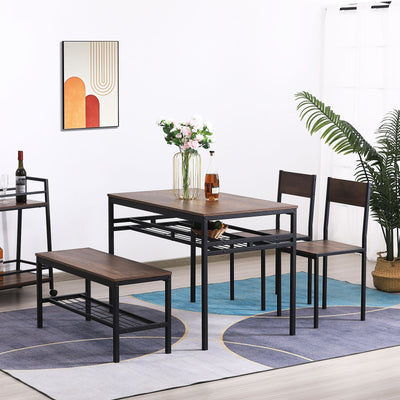Fully set up Sana dining table with chairs and bench – NZ family dining style
