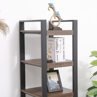 Detail of upper shelves on Slimline 5-Tier Bookshelf – tall and functional NZ furniture