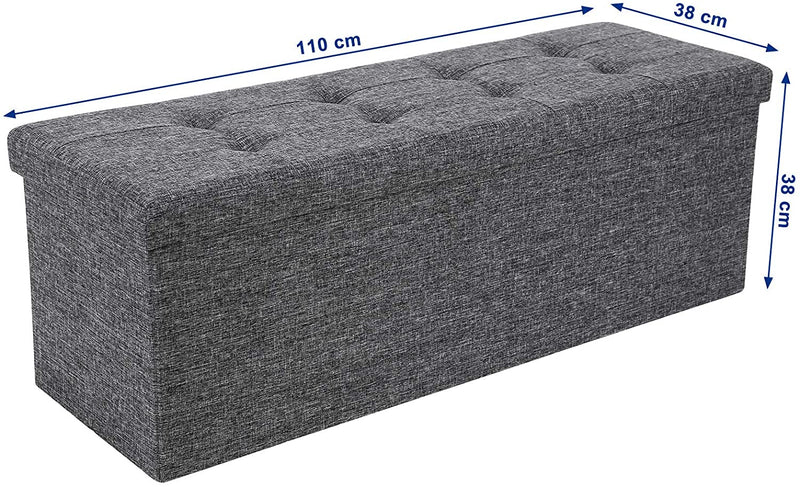 Detailed view of the legs on the grey Storage Ottoman Bench, showcasing their sleek design and sturdy construction.
