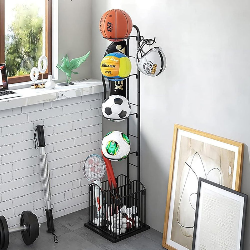 Ball Holder Storage Rack Organiser Black