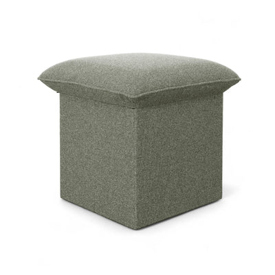 UltraPlush foldable ottoman in olive green with modern velvet finish