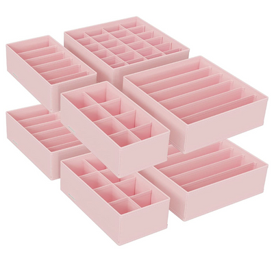 Underwear Drawer Organisers Pink (Set of 8)