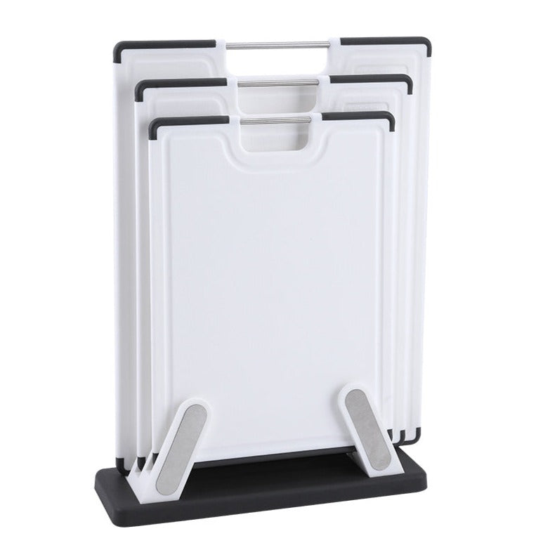 Cutting Board with Organiser Rack (Set of 3)
