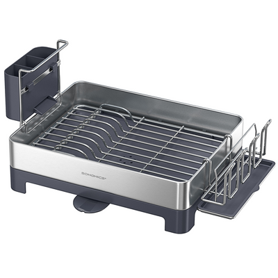 Premium Full Size Steel Dish Rack - Silver