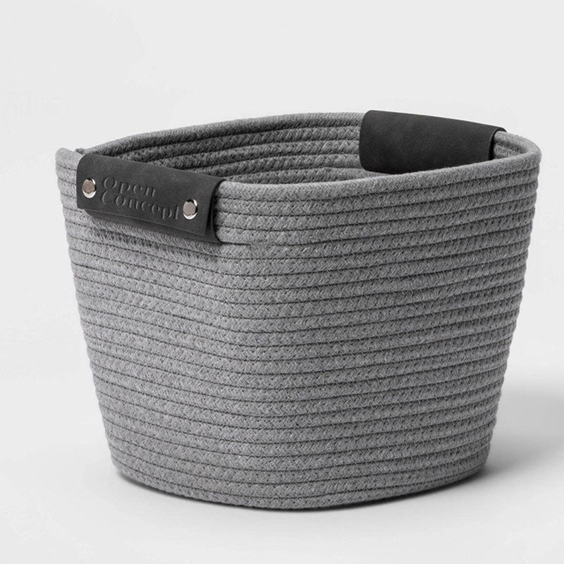 Coiled Rope Storage Basket Grey Large (Set of 2)