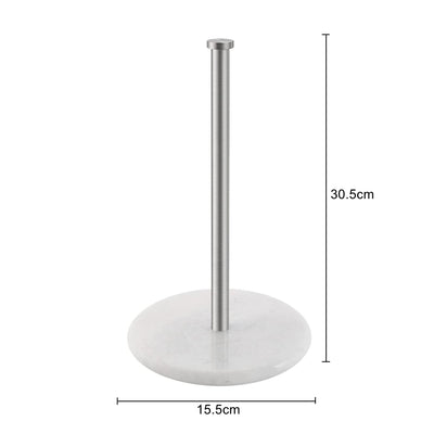 Paper Towel Holder with Marble Base - White