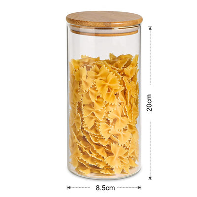 Glass Food Storage Container with Bamboo Lid (Set of 3)