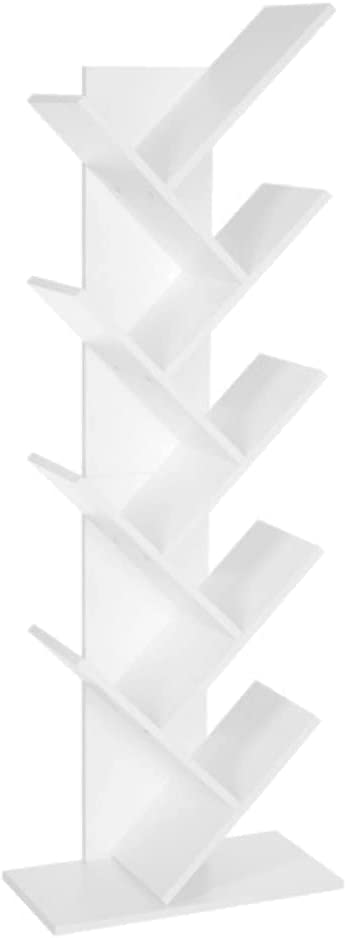 Vasagle 8 Tier Floor Standing Tree Bookshelf - White
