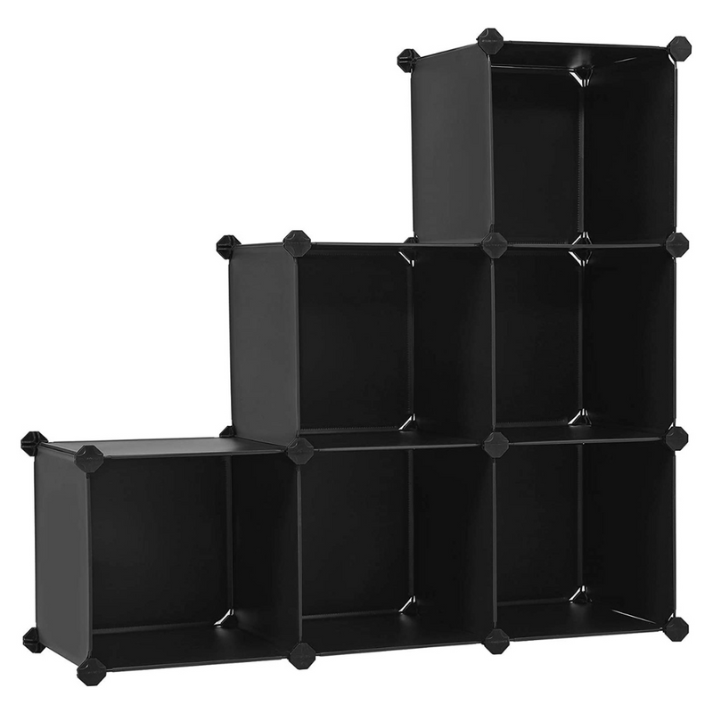 Modular Storage Shelves Black (Set of 6)