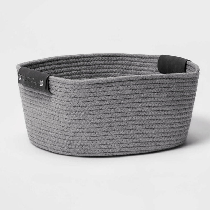 Coiled Rope Storage Basket Grey Medium (Set of 2)