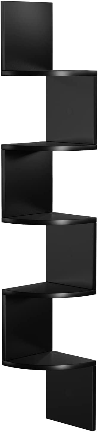 Vasagle 5-tier Floating Wall Book Shelf - Black