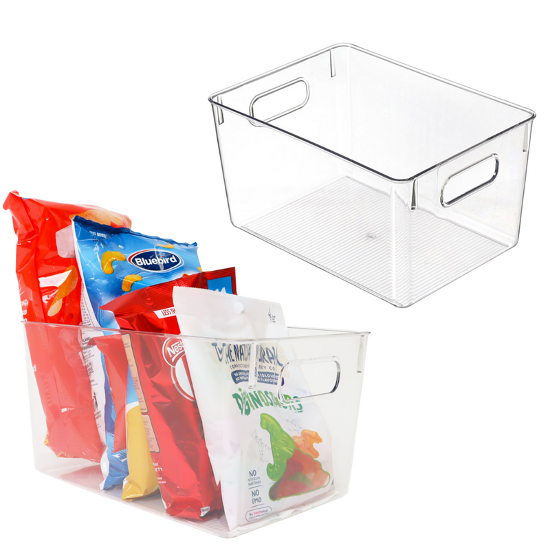 Kitchen Pantry Storage Organiser Bins Large (Set of 2)