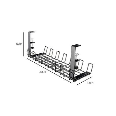 Office Desk Cable Management Tray - Black