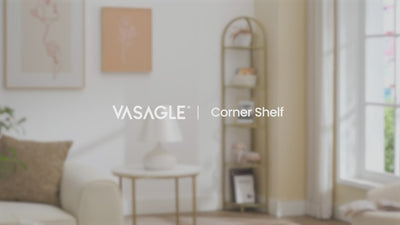 Vasagle Nyla 5 Tier Glass Corner Shelf Stand - Gold