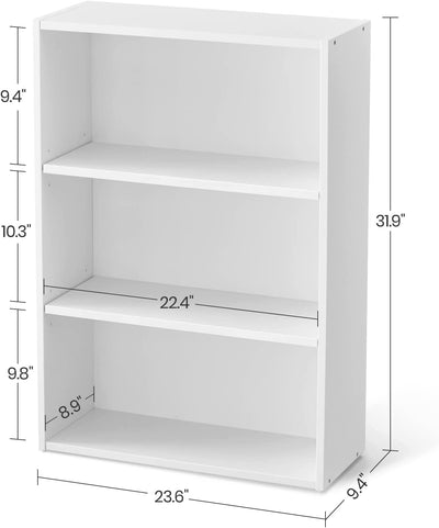 Vasagle 3 Tier Bookcase 24 x 60 x 81 cm - White